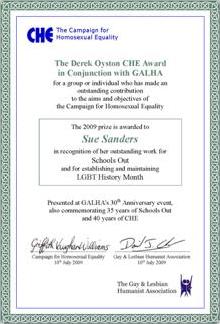 The Award certificate - click to see a larger version