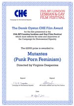 Mutantes certificate; click to see a larger version